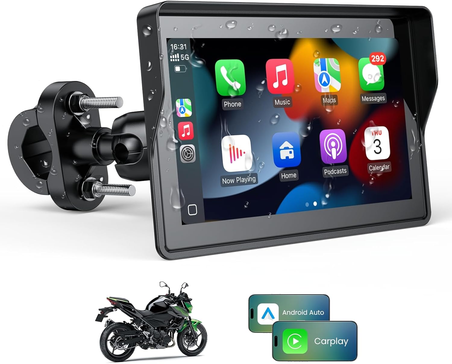 5 Inch Motorcycle Navigation Screen with Wireless Phone Projection
