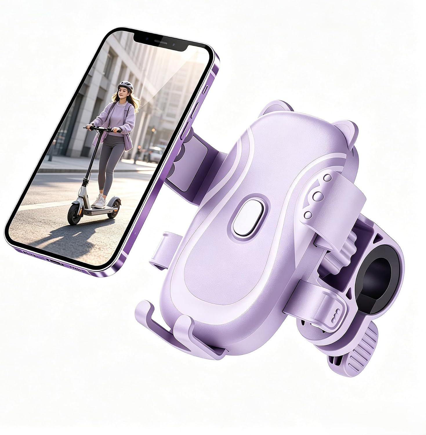 Anti-Vibration Handlebar Phone Mount — 360 Degree Rotatable