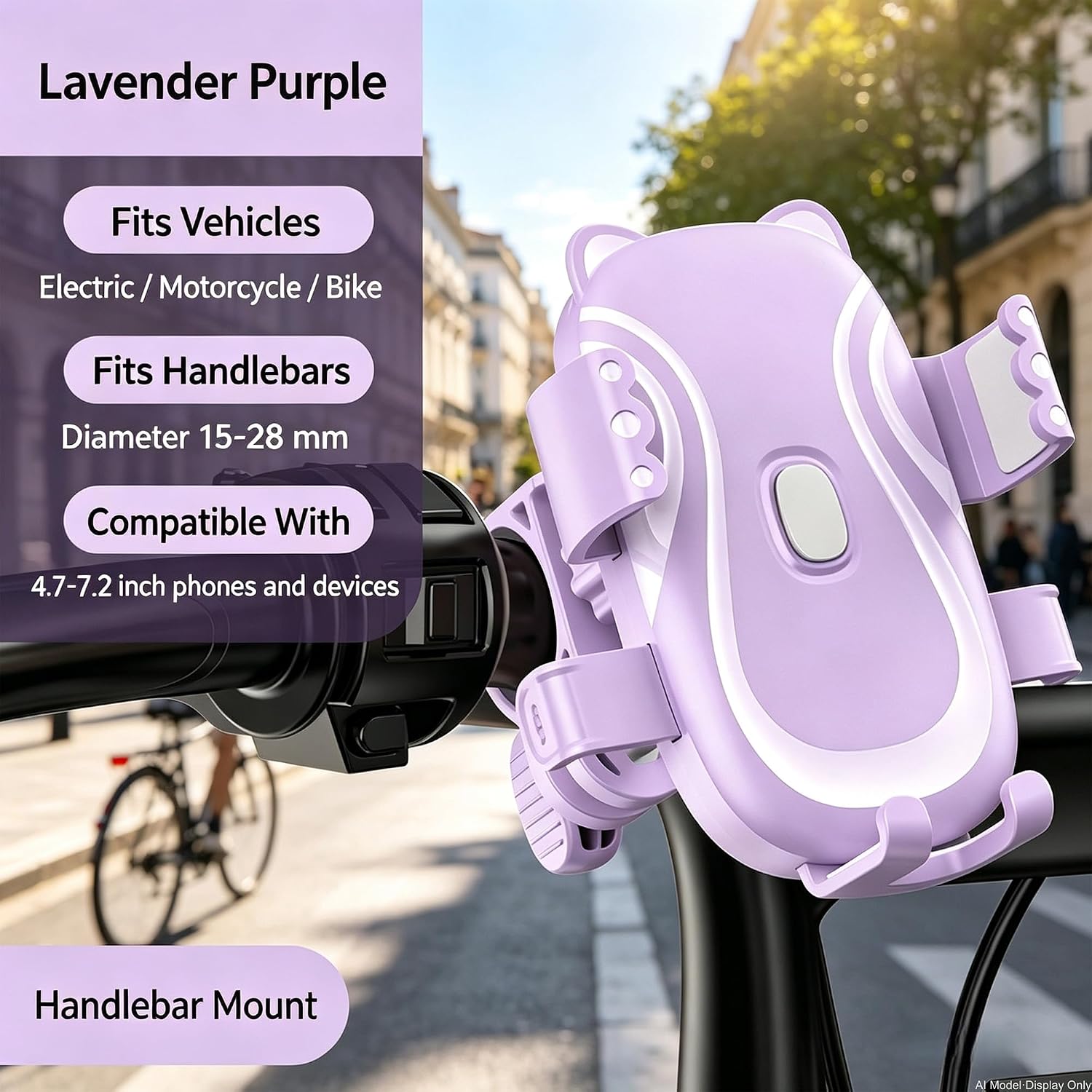 Anti-Vibration Handlebar Phone Mount — 360 Degree Rotatable