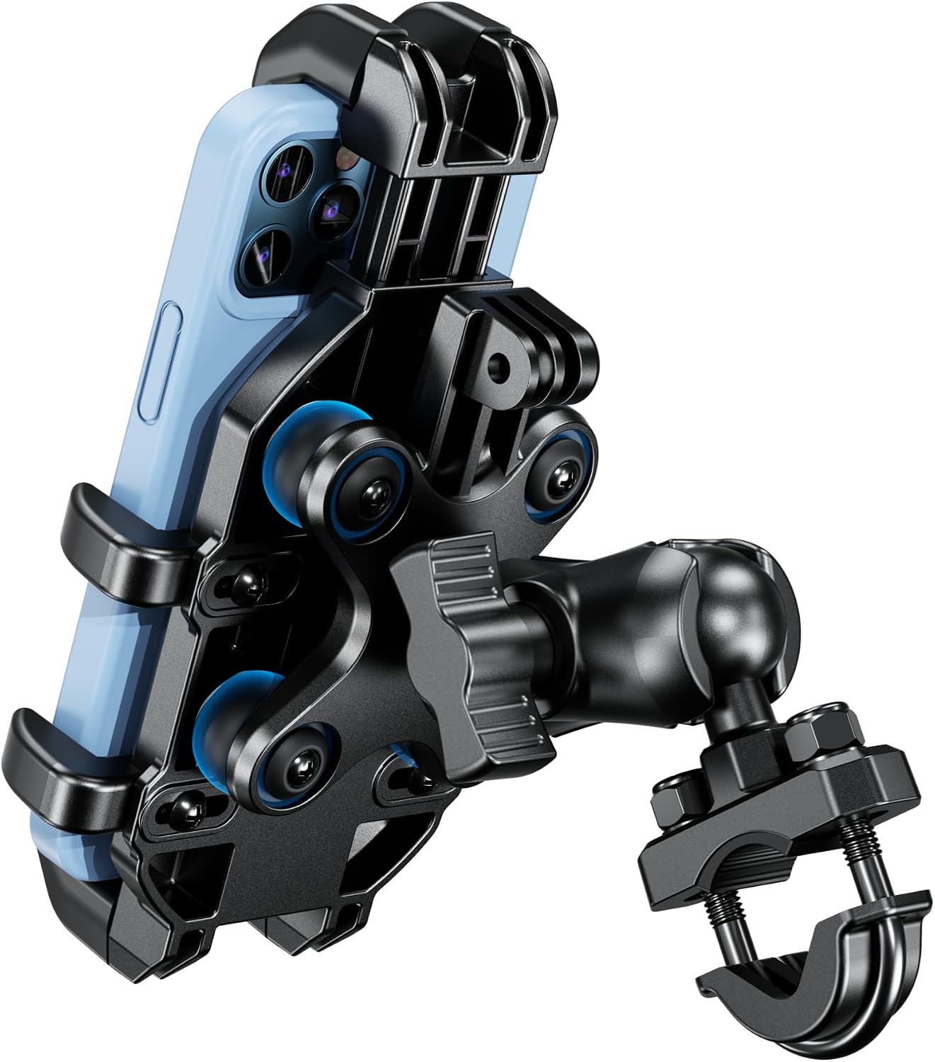 Motorcycle Phone Mount with Anti-Shake Cradle