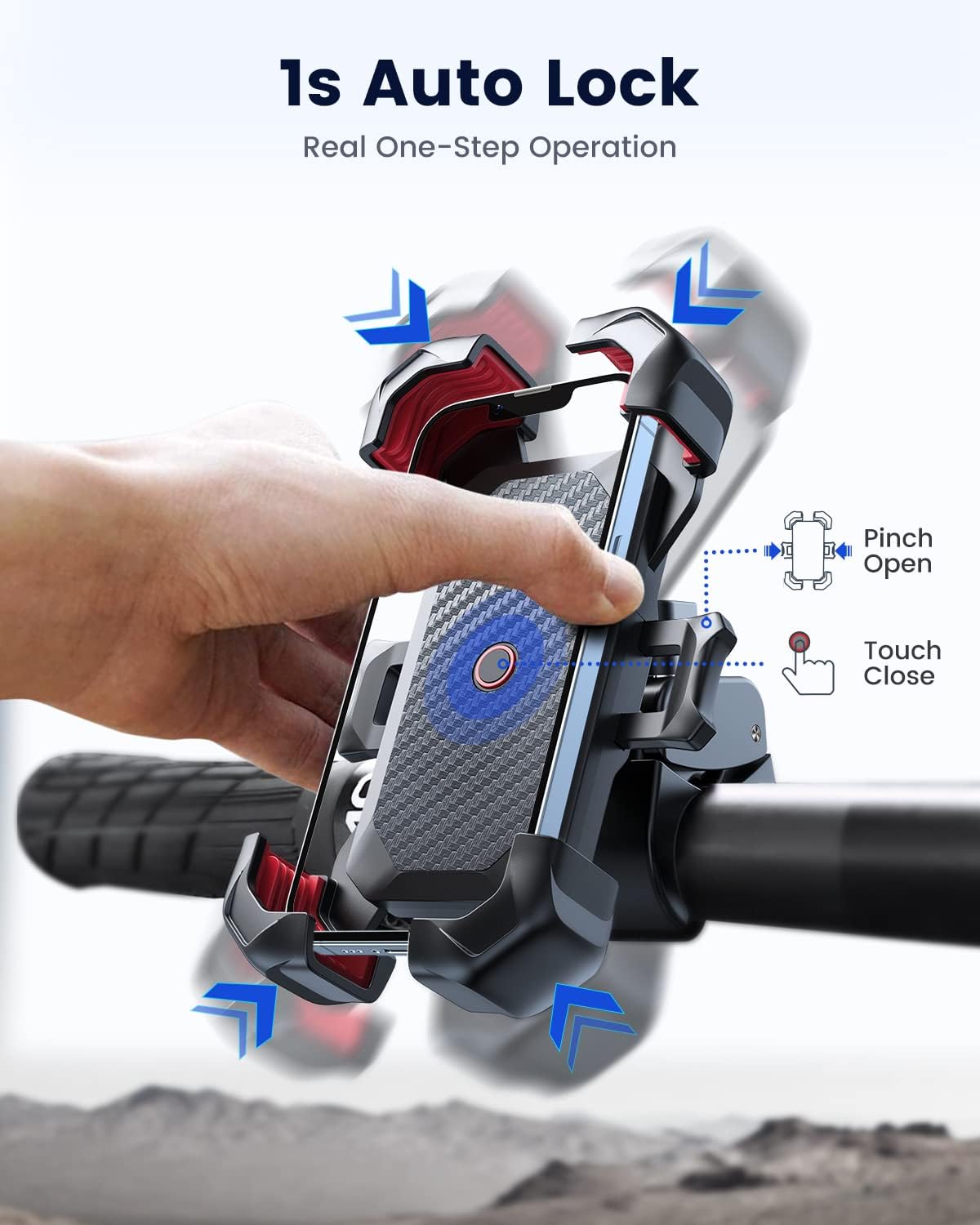 Quick-Lock Handlebar Phone Mount — One-Second Lock, Anti-Shake