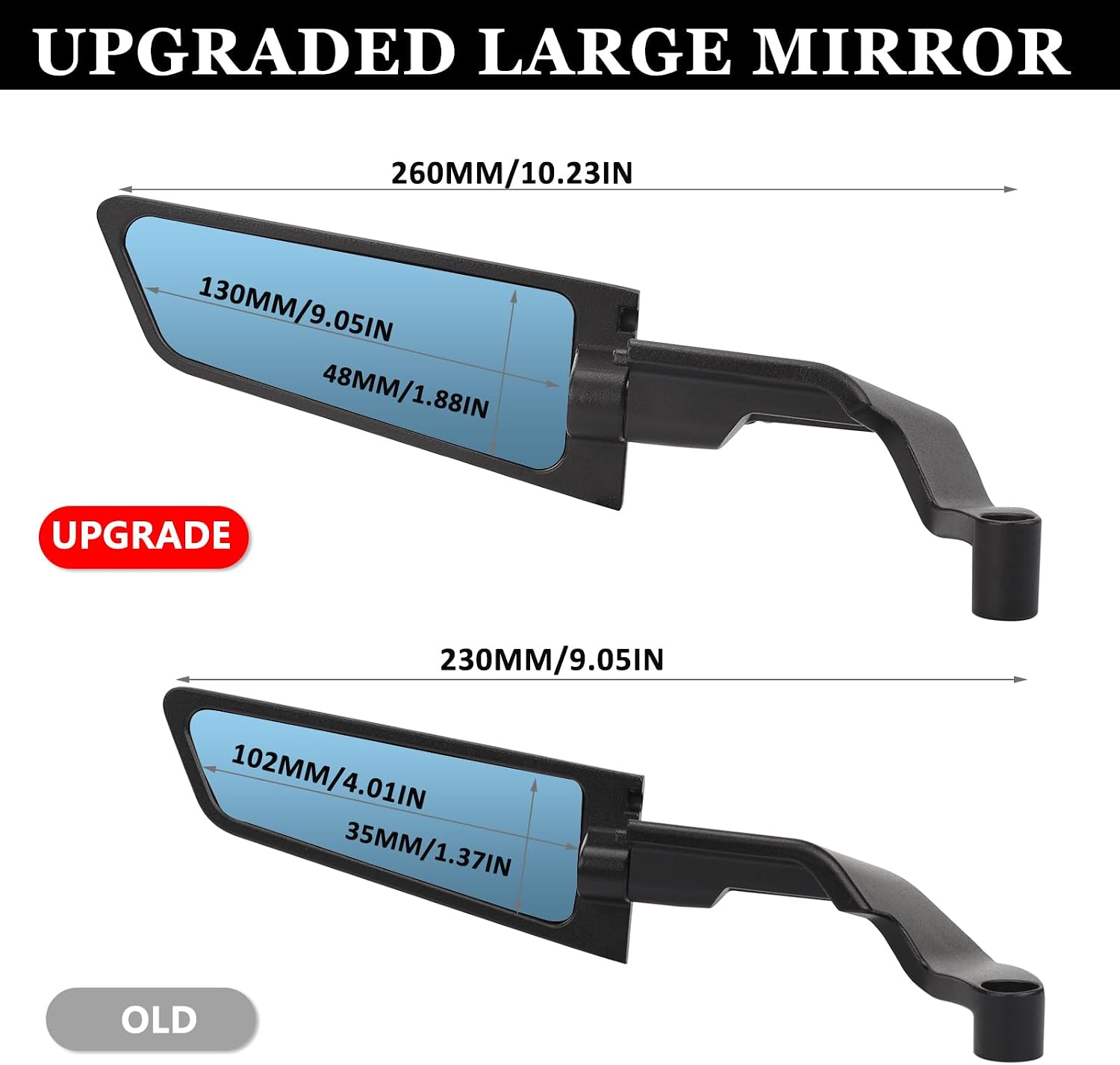 Wind Wing Side Rearview Mirrors — Anti-Glare, Adjustable Pair